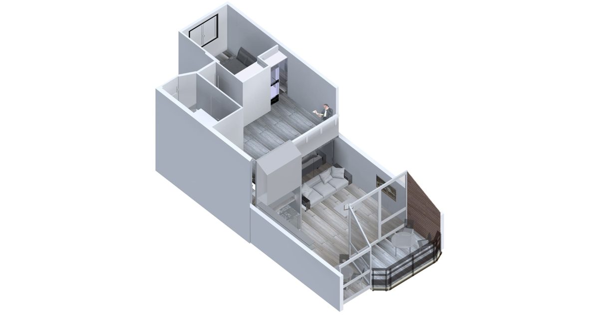 Rénovation complète d'un appartement triplex situé dans les marinas de Deauville. Le réaménagement des pièces a permis l’optimisation des volumes (cuisine ouverte, séjour donnant sur la mer, chambres et pièces humides). Le traitement des espaces par des matériaux simples (bois naturel brut au sol, calepinage damier) comme le choix de teintes claires font de ce lieu un endroit propice à la détente.